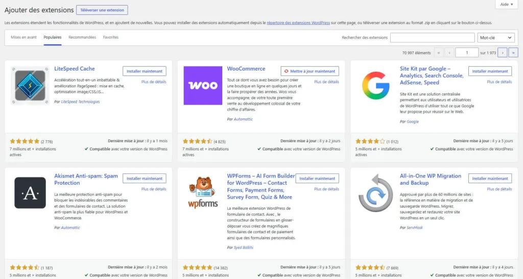 Forfait maintenance WordPress