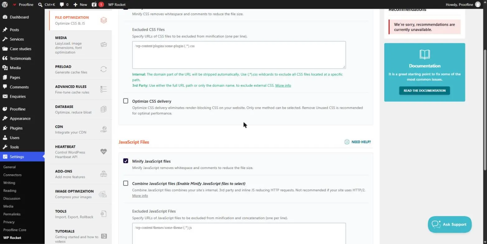 Onglet Optimisation des fichiers de WP Rocket avec l’option Optimize CSS delivery qui regroupe la suppression du CSS inutilisé